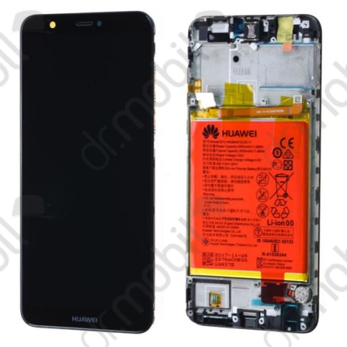 Kijelző érintőpanel LCD Huawei P Smart (Enjoy 7S) fekete komplett kerettel (akkumulátor, hangszóró) 02351SVJ